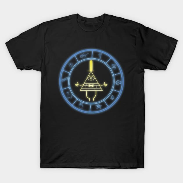 Illuminated Bill Cipher's Wheel T-Shirt by Zekrom9